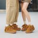 Unisex Chunky Platform Sneakers - Fashionable Couple Loafers With Stitched Leather Detail & Breathable Mesh Lining (Black, Wheat, Grey, Green, Teal)_vogvips.com