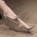Cross-Border Wholesale Spring Summer New European And American Style Pointed Toe Transparent Rhinestone Heel Silver_vogvips.com
