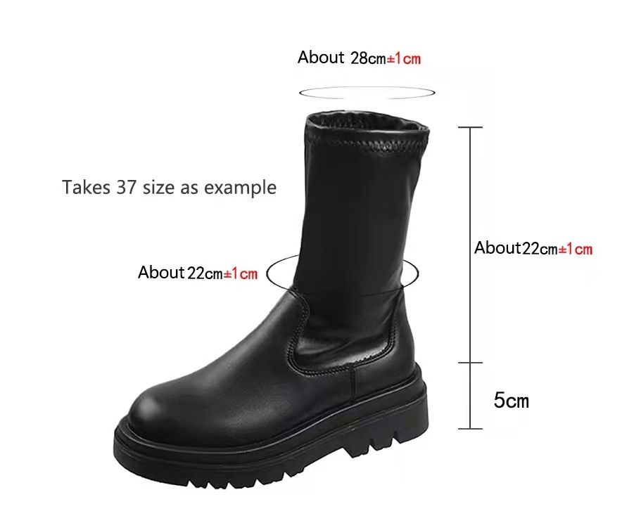 Women's Stretch Over Knee High Boots, Chunky Heel Riding Boots, Slimming Tall Boots For Petite, Round Toe Casual Winter Boots_vogvips.com