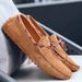 Men's Casual Leather Pig Bean Shoes Slip-on Men's Leather Shoes_vogvips.com