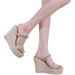 New Style Straw-woven Fashionable Summer Thick-soled Waterproof Platform Women's Sandals, Dual-use Wedge Heel Slip-on_vogvips.com