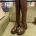 Washed Cowhide ~ Grape Mom Same Style Genuine Leather Chunky Heel Over-the-Knee For Women Thick Sole Slimming Long Tube_vogvips.com