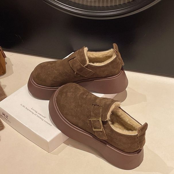 Thick Soled Boken Shoes, Women's New High Top Cotton Shoes, Lazy Shoes, Short Boots, Snow Boots_vogvips.com