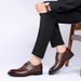 Cross-Border Business Formal British Brogue Casual European Style Leather Crocodile Pattern Pointed Toe Loafers Trendy_vogvips.com
