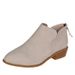European American Foreign Trade Large Size Suede Thin Leather Women's Thick Heel Martin British Style Short And_vogvips.com