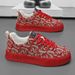 Men's canvas shoes low-top summer 2024 new niche low-top printed sneakers men's thick-soled sports casual fashion shoes_vogvips.com
