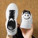 New Board Shoes Breathable White Casual Shoes Lace-up Board Shoes Platform Shoes_vogvips.com