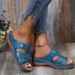 New Open Toe Casual Round Toe Wedge With Beach Thick Soles In Solid Color_vogvips.com