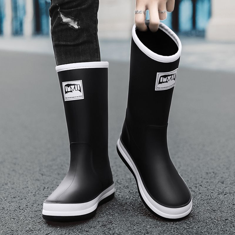 Cotton Men's High Tube Outer Waterproof Rain Shoes, Sizes 39-44_vogvips.com