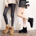 EBV Cowhide Snow For Women, Short Boots, Sheepskin Integrated, Versatile Women's Cotton Shoes, Leather Boots With Fleece_vogvips.com