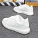 Designer Embossed Platform Lace Up Chunky Thick Soled White Sneakers New Korean Version Style Flat Casual Sports Shoes_vogvips.com