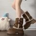 2026 European Style Thick-Soled Platform Fleece-Lined Thickened Snow Boots For Women Autumn Winter New Versatile Warm_vogvips.com