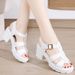 Summer New Leather Platform Sandals, 6cm Thick Sole, Versatile, Casual And Breathable Women's Flip-flops_vogvips.com