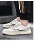 Round Head Casual Board Shoes Men's Four Breathable Splicing White Shoes_vogvips.com