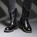 26ss High Tube Amekaji Work Men's Style Western Cowboy Trendy Motorcycle Riding Boots_vogvips.com