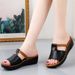 Genuine Leather Wedge Sandals For Women, Summer Soft Lightweight Thick Soles, Women's Sandals, Slippers, Outer Wear_vogvips.com