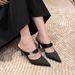 Elegant Socialite Style Satin Pointed-toe Rhinestone High-heeled Sandals With Stiletto Heels, Closed-toe Slippers Women,_vogvips.com