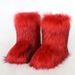 Women's Fur Boots, Warm Shoes, Imitation Fox Midsole, Imitation Raccoon Fur Grass, Winter Snow Boots_vogvips.com