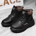 Children S Martin Boots Boys Winter Primary School Students Mid Top Plus Velvet Thick Girls Keep Warm Sized Children Cotton Shoes_vogvips.com