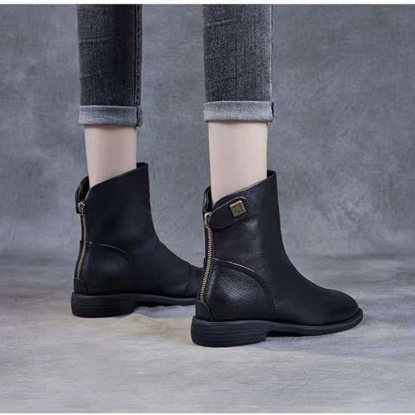 2025 Autumn Winter New Wom's Martin British Style Fashion Versatile Fleece Lined Warm Stylish Slim Short Boots For_vogvips.com