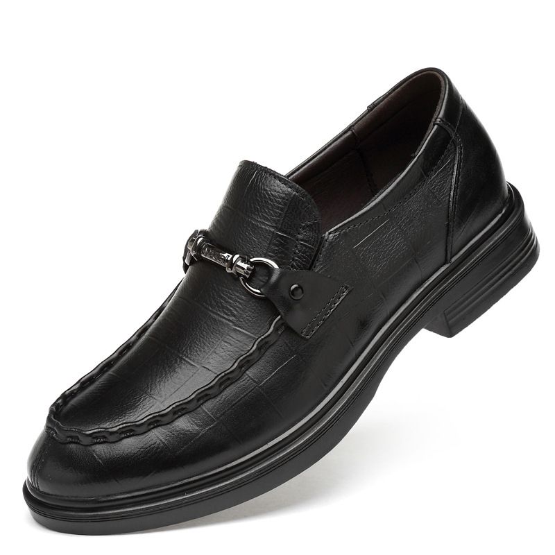 Large Size Men's Shoes Foot Cover Thick Sole Heightening Casual Shoes Lazy Shoes Leather Shoes Soft Sole Leather Shoes Men_vogvips.com