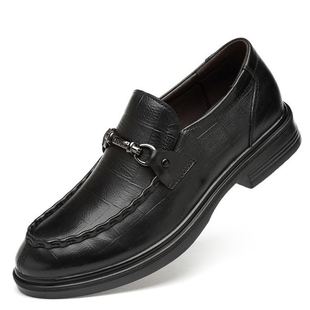 Large Size Men's Shoes Foot Cover Thick Sole Heightening Casual Shoes Lazy Shoes Leather Shoes Soft Sole Leather Shoes Men_vogvips.com
