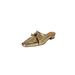 French Niche Design Square Toe Hollow Pleated Half Mules With Metal Buckle For Women Summer Outdoor Slippers_vogvips.com
