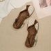Roman Sandals For Women Summer Outdoor 2025 Flat Closed Toe One Strap Hole Niche Style Foot Slimming Dress Shoes_vogvips.com