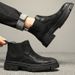 thick-soled Martin Boots Heightening Leather Boots Men's Shoes Velvet Leather Casual Medium And High-top Cigarette Tube Chelsea Leather Boots_vogvips.com