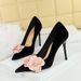 3739-H57 Style Banquet High-heeled With Thin Heels, West Suede, Light Mouthed Pointed, Color Blocked Flower Single Shoes_vogvips.com
