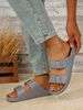 Women's Casual Simple Buckle-Adjustable Eva One-Piece Flat-Sole Slip-On Slippers Suitable For Home And Outdoor Beach Use_vogvips.com