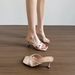 French Chic Open-toe Square Heel Sandals - Women's Satin Stiletto Thong Sandals_vogvips.com