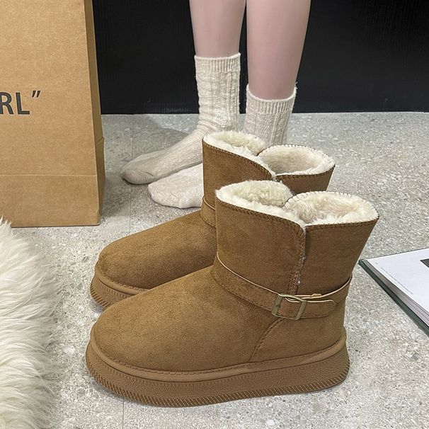 Women's Shoes Thick Soled Snow Boots For Women, Furry Shoes, Popular Casual Warm Bread Cotton_vogvips.com