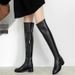 Wide-Leg Boots Velvet Knee-High Boots_vogvips.com