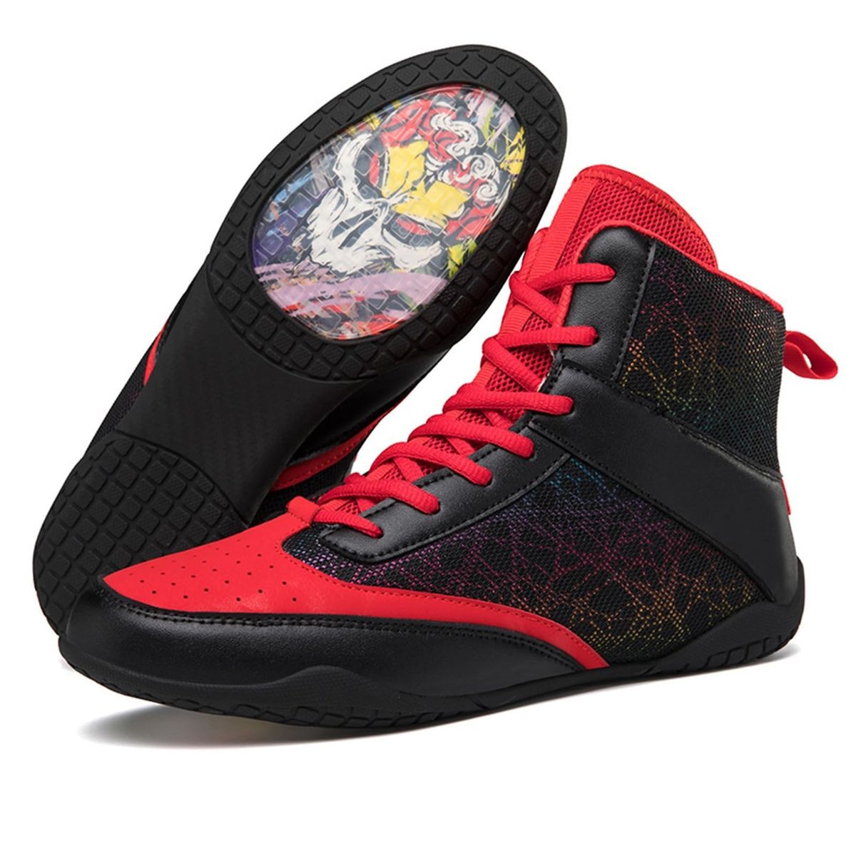 Mens Fashion Boxing Boots Lightweight Breathable Youth Bodybuilding Shoes Non Slip Kickboxing Wrestling Training Shoes_vogvips.com