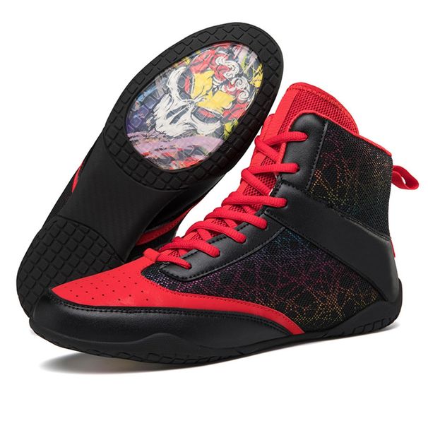 Mens Fashion Boxing Boots Lightweight Breathable Youth Bodybuilding Shoes Non Slip Kickboxing Wrestling Training Shoes_vogvips.com