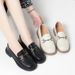 Thick Soled Loafers For Women Spring And Autumn New Soft Leather Black Retro British Style Slip On Shoes_vogvips.com