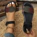 Large Size Flat Beach Foreign Trade, In Stock, New Summer Style, Color-blocked With Velcro, Versatile European And_vogvips.com