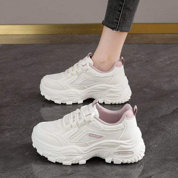 Women's Shoes Summer Net Shoes Thin Sports Shoes Mesh Surface Breathable Increase Small White Shoes Light Soft Sole Ultra Light Dad Explosion_vogvips.com