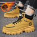 Glide Men's Martin Winter 2024 New Style Fleece-Lined Warm Cotton Shoes High-Top Non-Slip Waterproof Work Safety Boots_vogvips.com