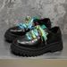 Colorful Lace Casual Men's Derby Shoes, Low Cut Workwear Shoes, Thick Soled Height Increasing British Style Men's Shoes_vogvips.com