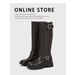 Retro Maillard Women's Slip-On Boots Autumn/Winter Round Toe Distressed Color Over-The-Knee Rider New Style_vogvips.com