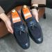 British Trend One Foot Leather For Men's Business Oversized Tassels Hairstylist Groom's Wedding Youth Casual Shoes_vogvips.com