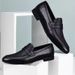 Slip-On 2025 New Black Casual Men's Genuine Leather Trendy Soft Sole British Business Shoes_vogvips.com