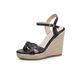 2022 Summer New Women's Straw Sandals With Buckle Straps, Foreign Trade, European And American Style, Wedge Heel,_vogvips.com