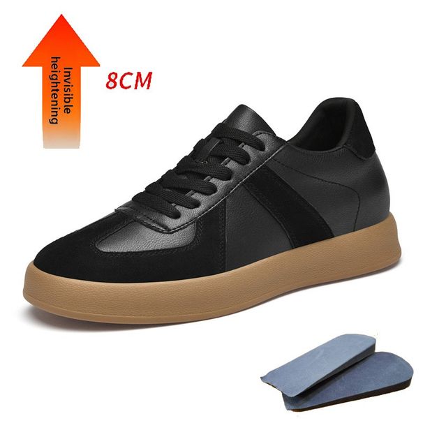 Retro Leather Color Matching Platorm Casual Sports Board Shoes Dexun Xiaobai Breathable Black And White Men's Shoes_vogvips.com