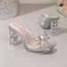 Outwearthick Sole Transparent Rhinestone High Heel Slippers Thick Heel Sandals Open Toe Flip Flops Rhinestone_vogvips.com