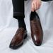 New Fashion Men's British Black Business Casual Loafer Shoes Daily Driving Office Leather Shoes One Foot Pedal Lazy Brown Banquet Dress Wedding Men's_vogvips.com
