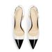 Women's Pointed Toe Stiletto Sandals Color Block Hollow Design Fashion Shoes Black White_vogvips.com