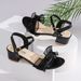 Korean-style Plus-size 2026 Summer New Lace Chunky Heel Open-toe Strap High-heeled Sandals Cross-border Women's Shoes_vogvips.com